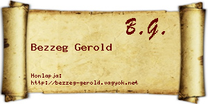 Bezzeg Gerold névjegykártya